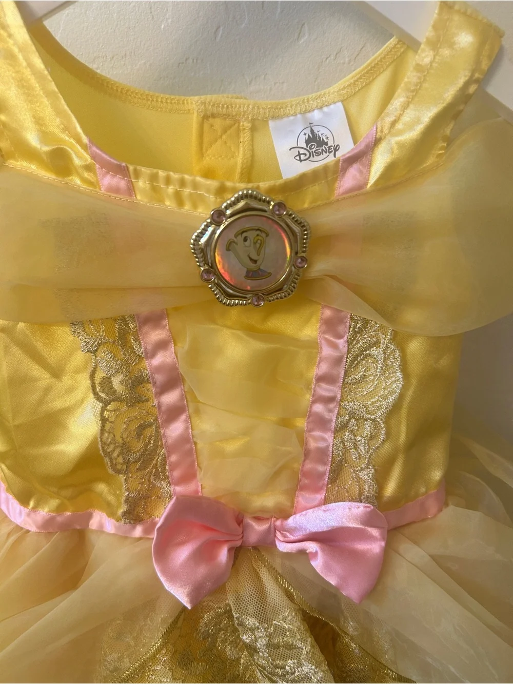 Belle Princess Tulle Costume Dress with Pink Accents